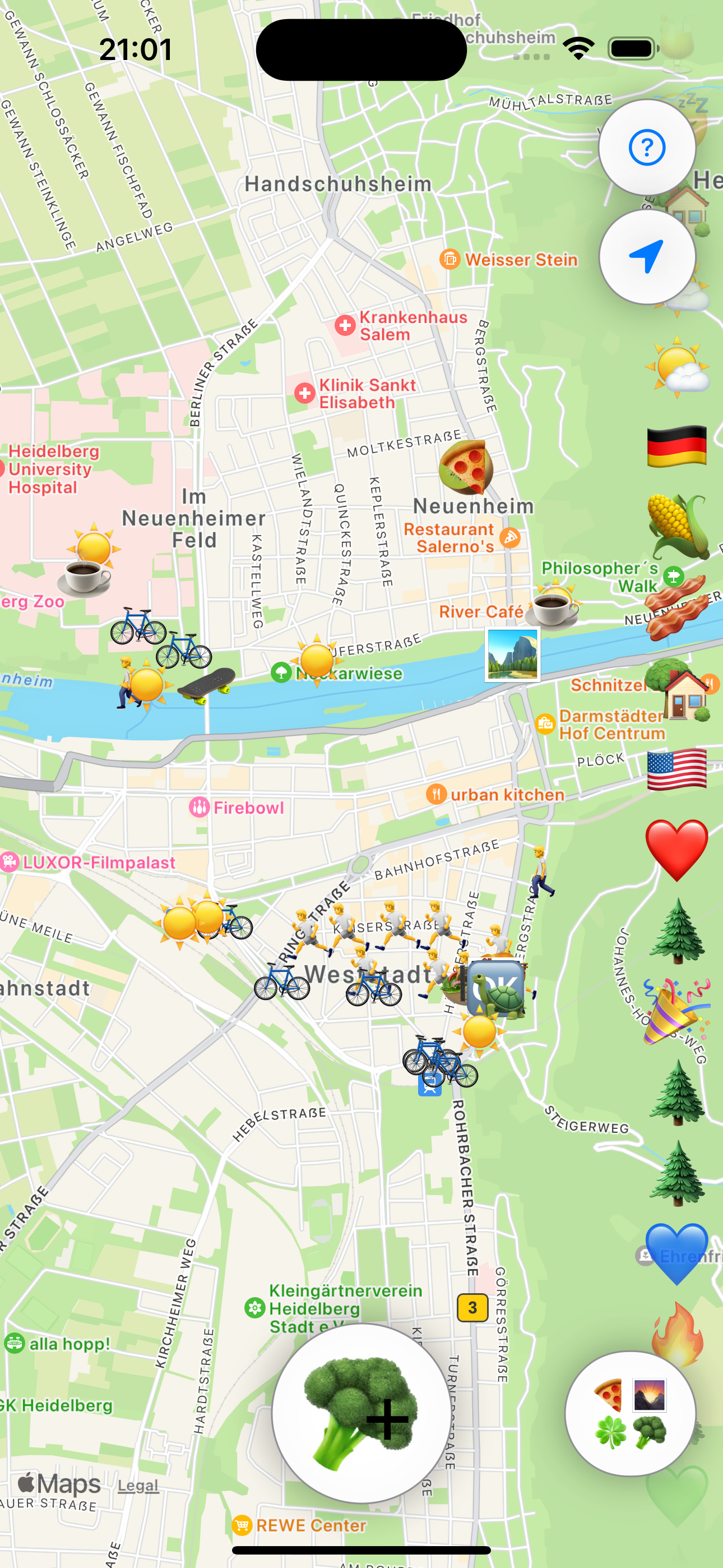 City map view in Heidelberg